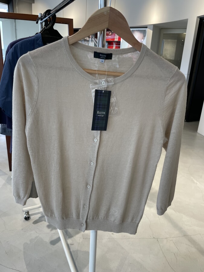 キース　ウォッシャブルリネンカーディガン　ベージュ38サイズ　￥20900→（30％OFF)￥14630