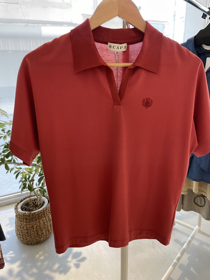 SCAPA　スーピマテンジクスキッパーカットソー　レッド38サイズ　￥25300→（30％OFF）￥17710